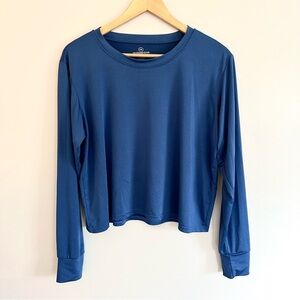 Essentials Women's Long-Sleeve Crewneck Top - Blue